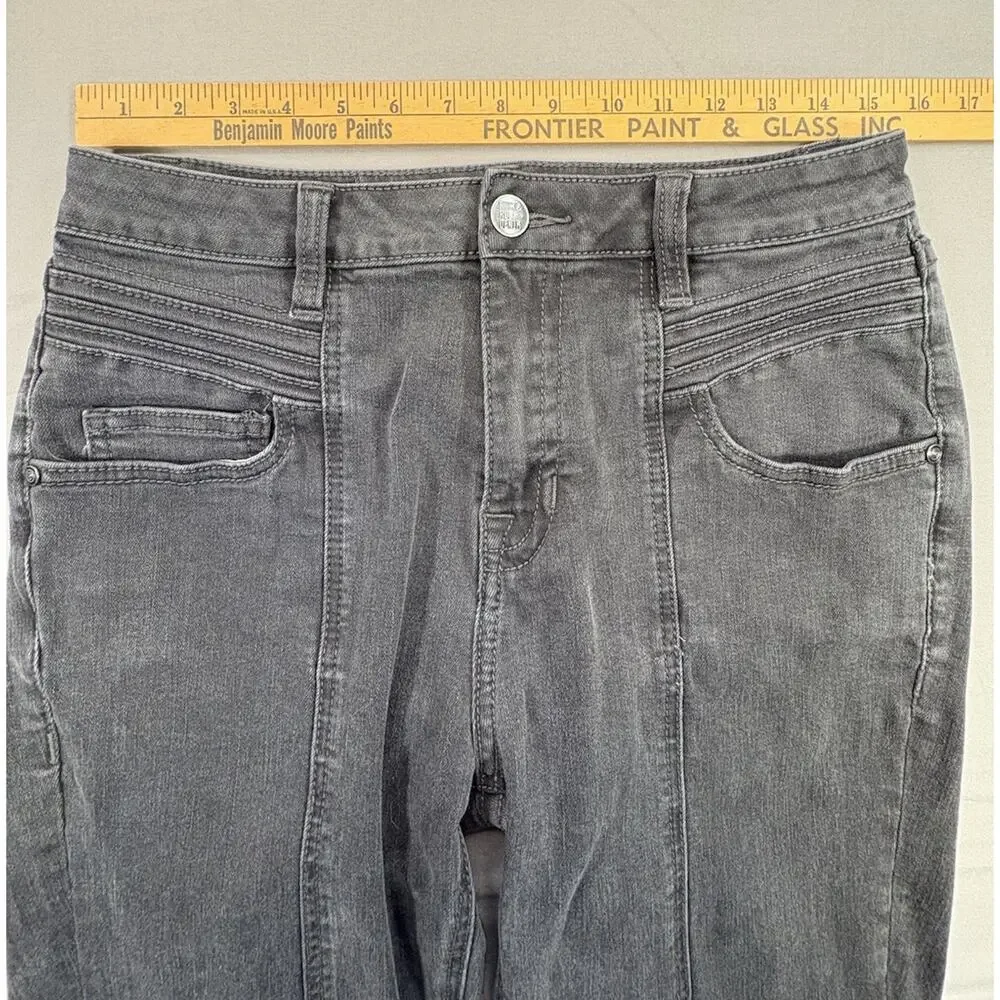 Women’s Rock & Roll Black Jeans High Rise Trouser Wide Boot Cut W29 X 34L - Picture 6 of 10